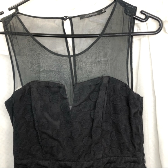 LIKE NEW! PORTMANS Size 8 Silk & chiffon Black formal short dress - Picture 4 of 15